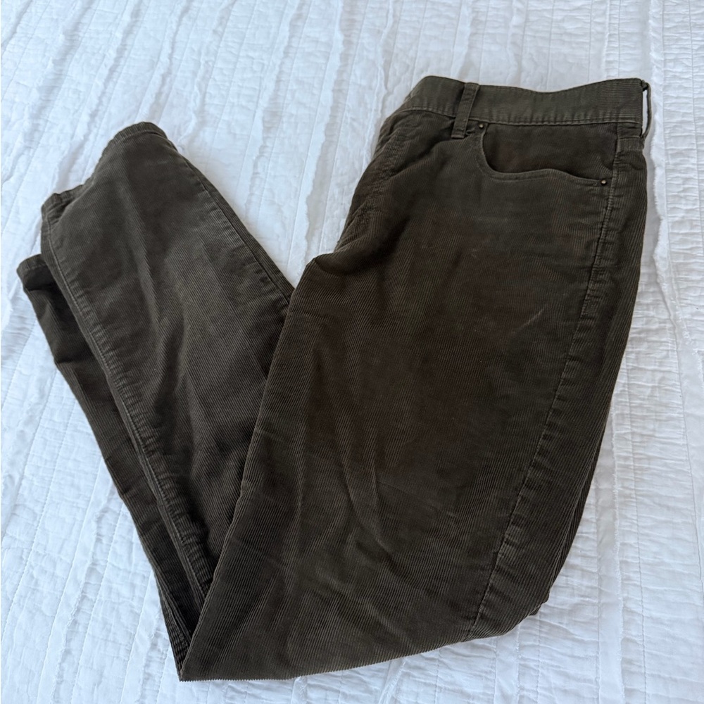 J. Crew Dark Olive Corduroy Pants